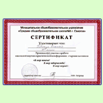 Сертификат участника ШНПК Рыбачук Никиты, 11 класс с работой Замечательные кривые